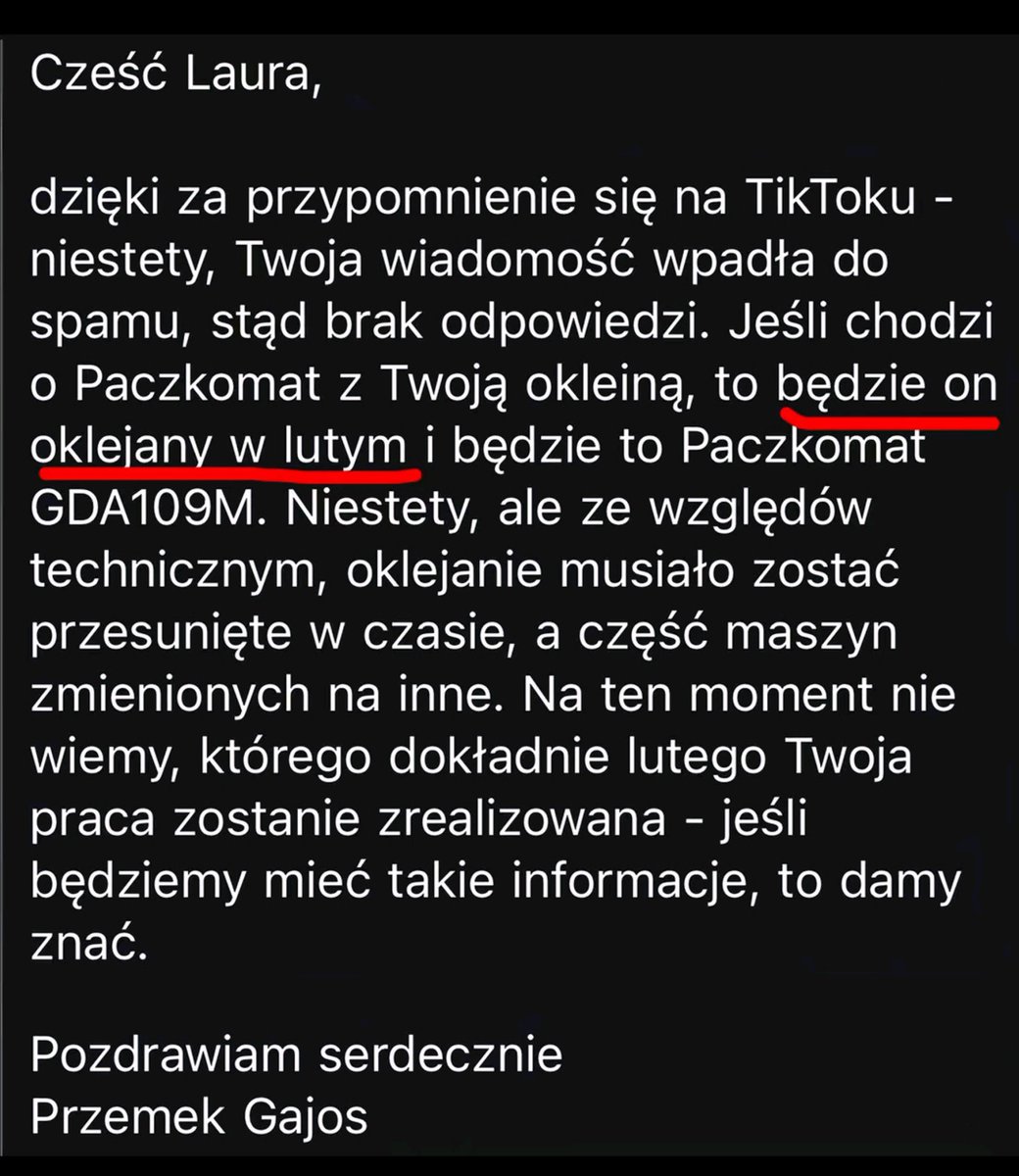 PlatekZbozowy's tweet photo. Hej @InPostPL

W lipcu 2025 roku autorka wygrała głosowanie publiczności w Art InPost, a jej praca miała trafić na wybrany paczkomat. Minęło 14 miesięcy, mamy październik 2026, a nagrody nadal nie zrealizowano.

Gdański Zarząd Dróg twierdzi, że nic nie robicie w tej sprawie... https://t.co/diJA7cNaxQ