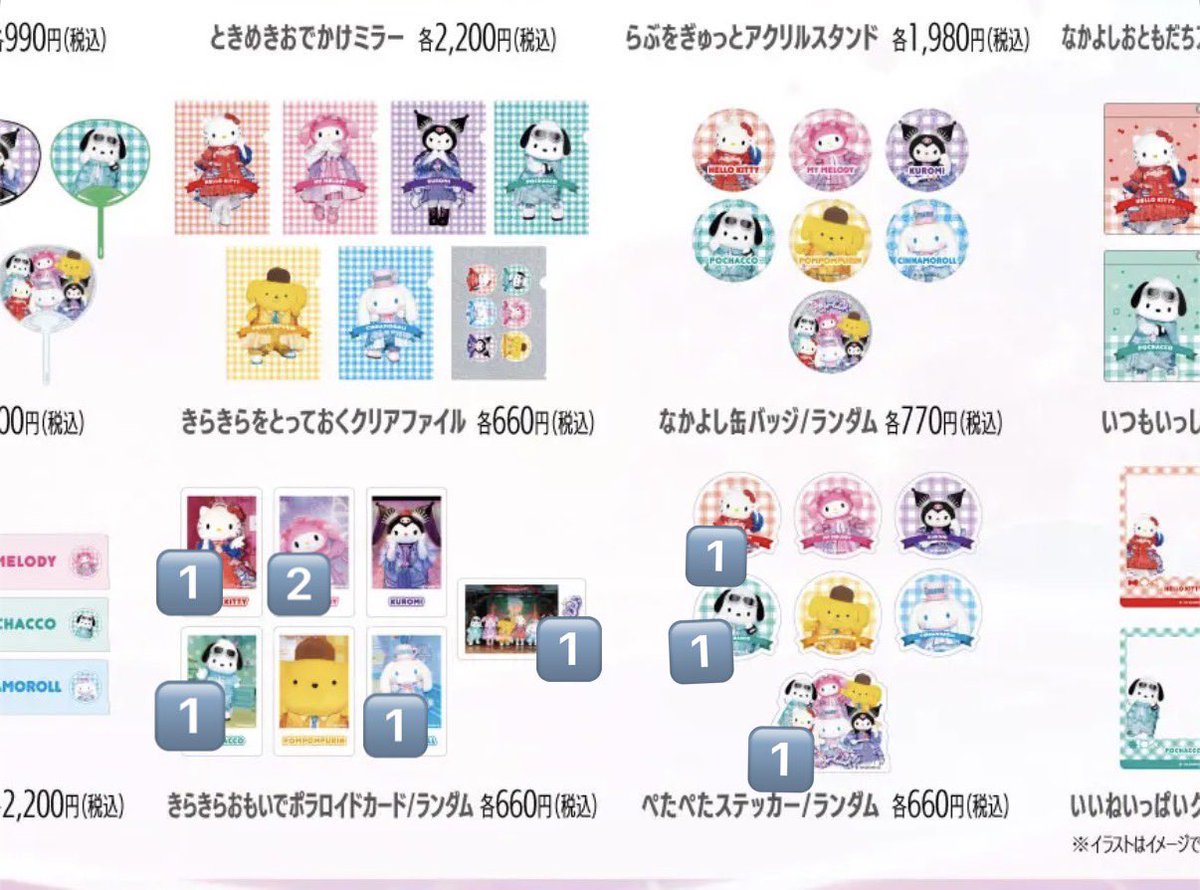 nnnme1oo's tweet photo. 【交換/譲渡】
きゅあかわきゅーと きゅあかわ サンリオ アニメイト

譲）個数画像参照
①缶バッジ 
キティ、ポチャッコ、集合
②ポロライドカード
キティ、マイメロ、ポチャッコ、シナモン、集合

求）同異種クロミor 定価

本日池袋手渡しor後日郵送希望
よろしくお願いいたします👑 https://t.co/vP3z3CqBzi