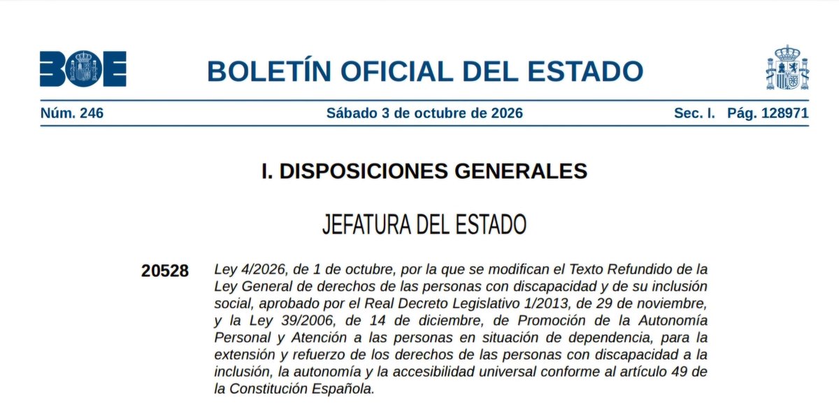 RPDiscapacidad's tweet photo. El BOE publica la gran reforma de las Leyes de #Discapacidad y #Dependencia

Disponible en el siguiente enlace:
👇
https://t.co/18X7Knit1N

Ahora toca aplicarla, disfrutarla, cuidarla, defenderla y exigirla

+ Derechos
+ Financiación
+ Certezas
+ Resortes
+ Inclusión
+ Autonomía https://t.co/FySAoIp4z7