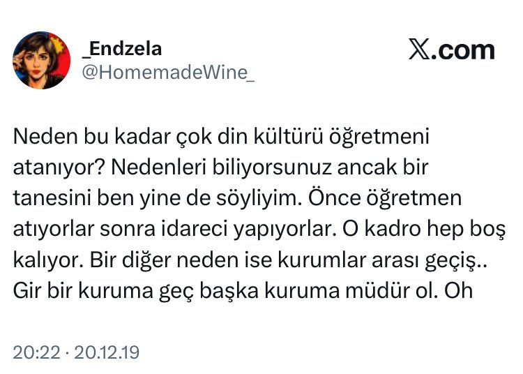 58fatihsezer's tweet photo. Bu da başka bir usulsüzlük.

İlahiyat mezunlarını Diyanet’e, din kültürü öğretmenliği mezunlarını MEB’e alıyorlar.

Sonra ya diğer kurumlara geçiyor ya da idareci oluyorlar.

Bu nedenle her yıl çok sayıda alım oluyor.

Kendilerine yakın gördüklerini bir şekilde memur yapıyorlar. https://t.co/lPdqsJJTVq