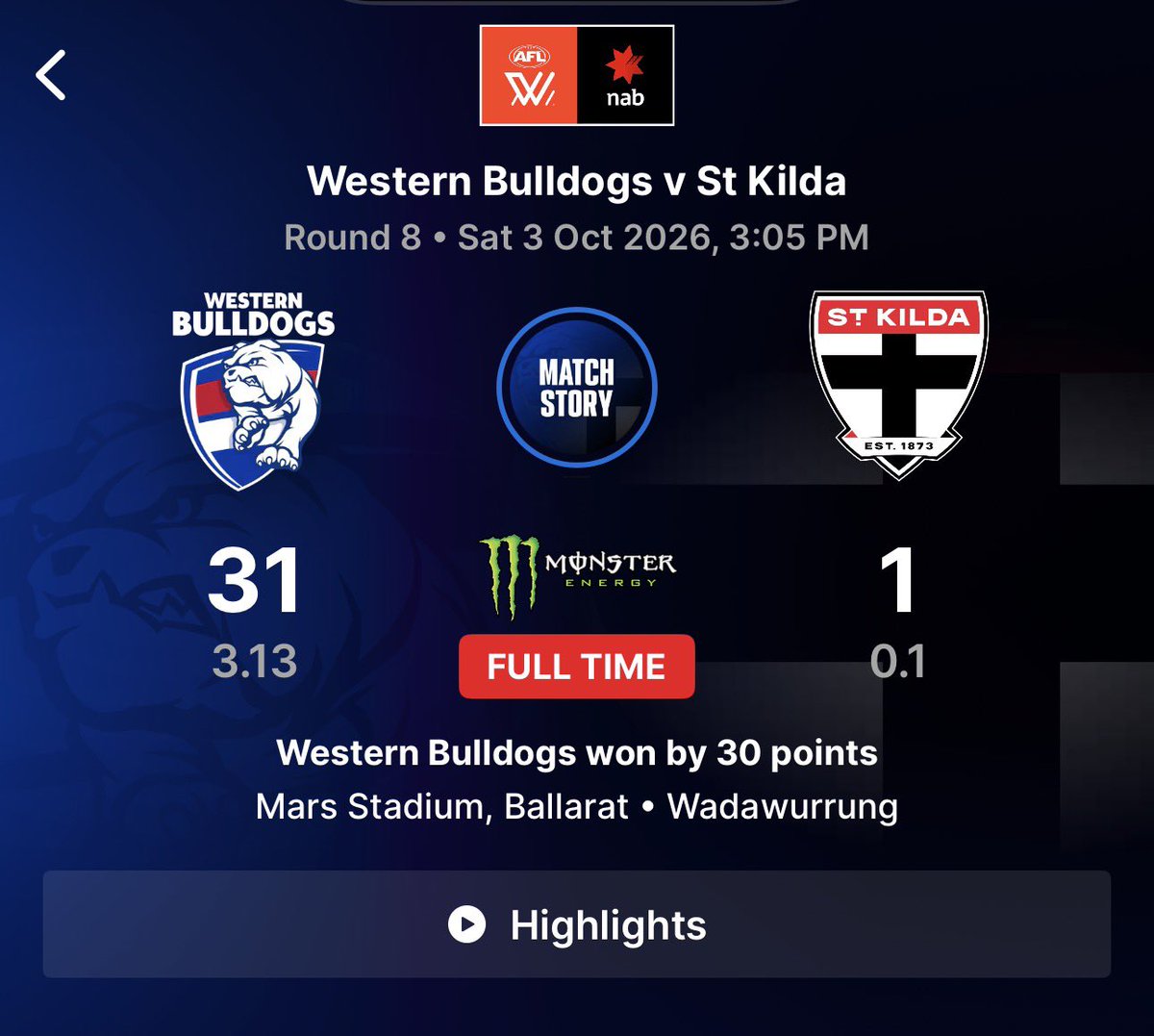 bazlenkaszn3's tweet photo. Wow. Saints are cooked. 
How have they not sacked Del santo yet. 
#AFLWDogsSaints https://t.co/Zhv6SvwJe2