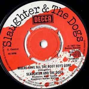 FatOldAnarchist's tweet photo. #Slaughter And The Dogs - Where Have All The Boot Boys Gone #punk #masterpiece
https://t.co/I7m5HwvmA1
Yeah
Wearing boots and short hair cuts
We will kick you in the gut
But no luck they've all grown up
They drink tea in a cup
Some get married and settle down
Others they leave for a foreign town
Fighting gangs every night
We use sticks hit 'em in the Kite
Where have all the boot boys gone?
Hammy, Jacko, Boots and John
Where have all the boot boys gone?
It looks like I'm the only one
The one
Friday night we go to a dance hall
Battering stuff we don't have a ball
We don't know what we've done
We go see United coz we're having fun
We get released on 50 quid bail
But I know I'll end up in jail
I was a leader, I was so proud
I hung with a gang, what a fucking crowd
Where have all the boot boys gone?
Hammy, Jacko, Boots and John
Where have all the boot boys gone?
It looks like I'm the only one
The one
Now it's been twenty years or more
And I'm a skin don't know what for
I don't know what I am
I don't give or see a damn
I must stop this M.O.D
I'm gonna stop, I try to be me
I'm gonna listen, I'm gonna try
I'm gonna move or fucking die
Where have all the boot boys gone?
Hammy, Jacko, Boots and John
Where have all the boot boys gone?
It looks like I'm the only one
The one
C'mon
Do ya wanna scrap?
Well you're better fucking get ready then
Where have all the boot boys gone?
Where have all the boot boys gone?
Where have all the boot boys gone?
Where have all the boot boys gone?
