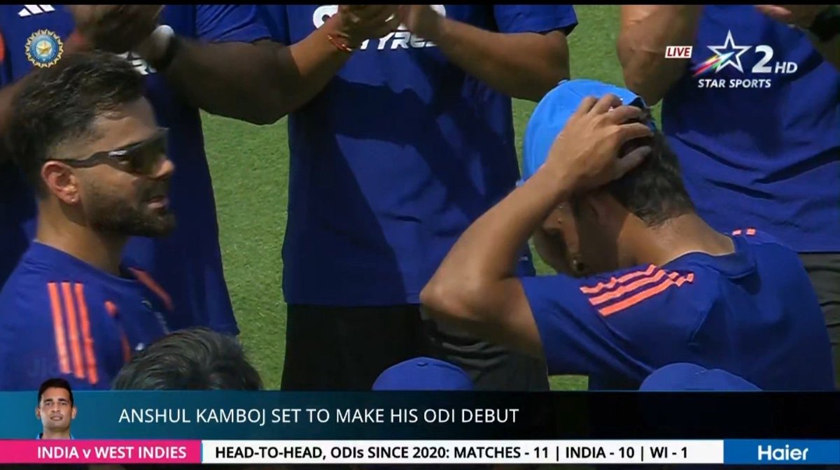 mufaddal_vohra's tweet photo. ANSHUL KAMBOJ MAKING HIS ODI DEBUT. https://t.co/AlREoN5kGd