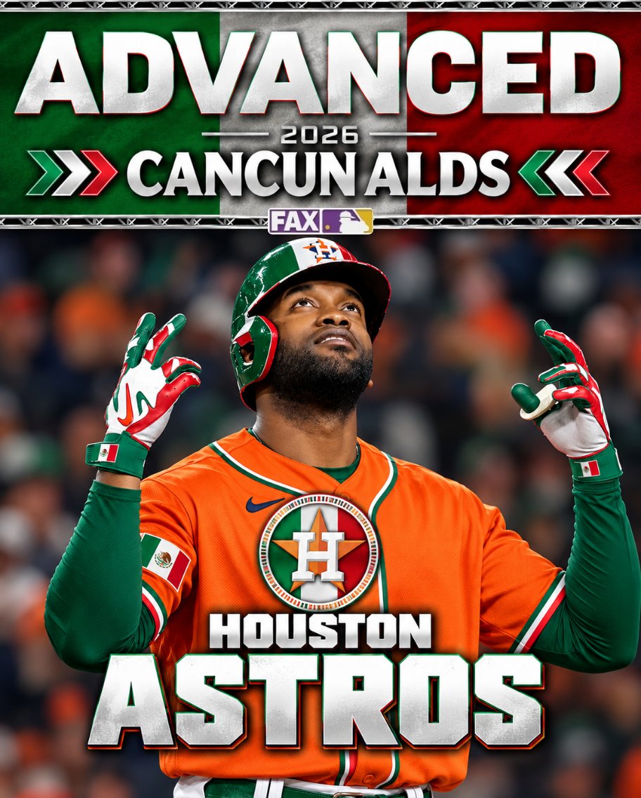 MLBONFAX's tweet photo. Houston is back in the Cancun ALDS!

#CLINCHED 🇲🇽 https://t.co/yxU8otBfHZ