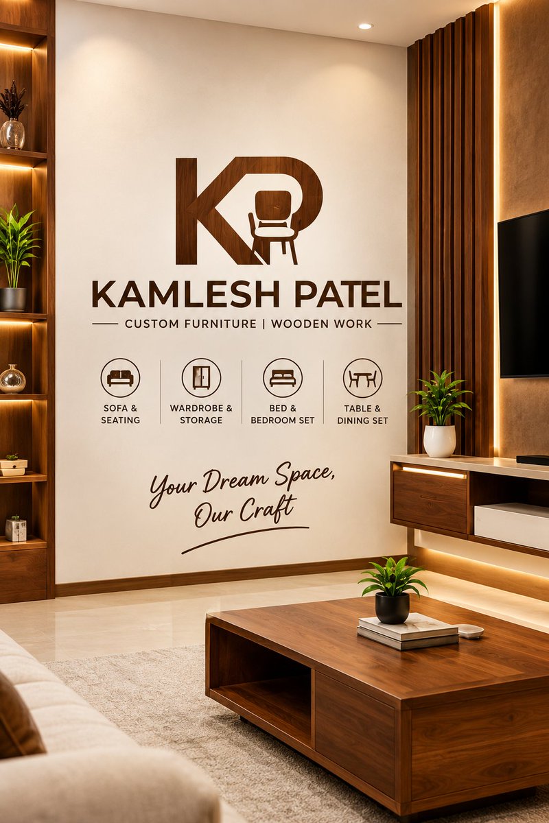 K_Patel_900's tweet photo. CUSTOM FURNITURE | WOODEN WORK
🛋️ Sofa &amp; Seating
🚪 Wardrobe &amp; Storage
🛏️ Bed &amp; Bedroom Set
🍽️ Table &amp; Dining Set
आपके सपनों की जगह, हमारी कारीगरी।
Your Dream Space, Our Craft.
Custom Furniture • Wooden Work • Interior Solutions https://t.co/5OoMLkamMW