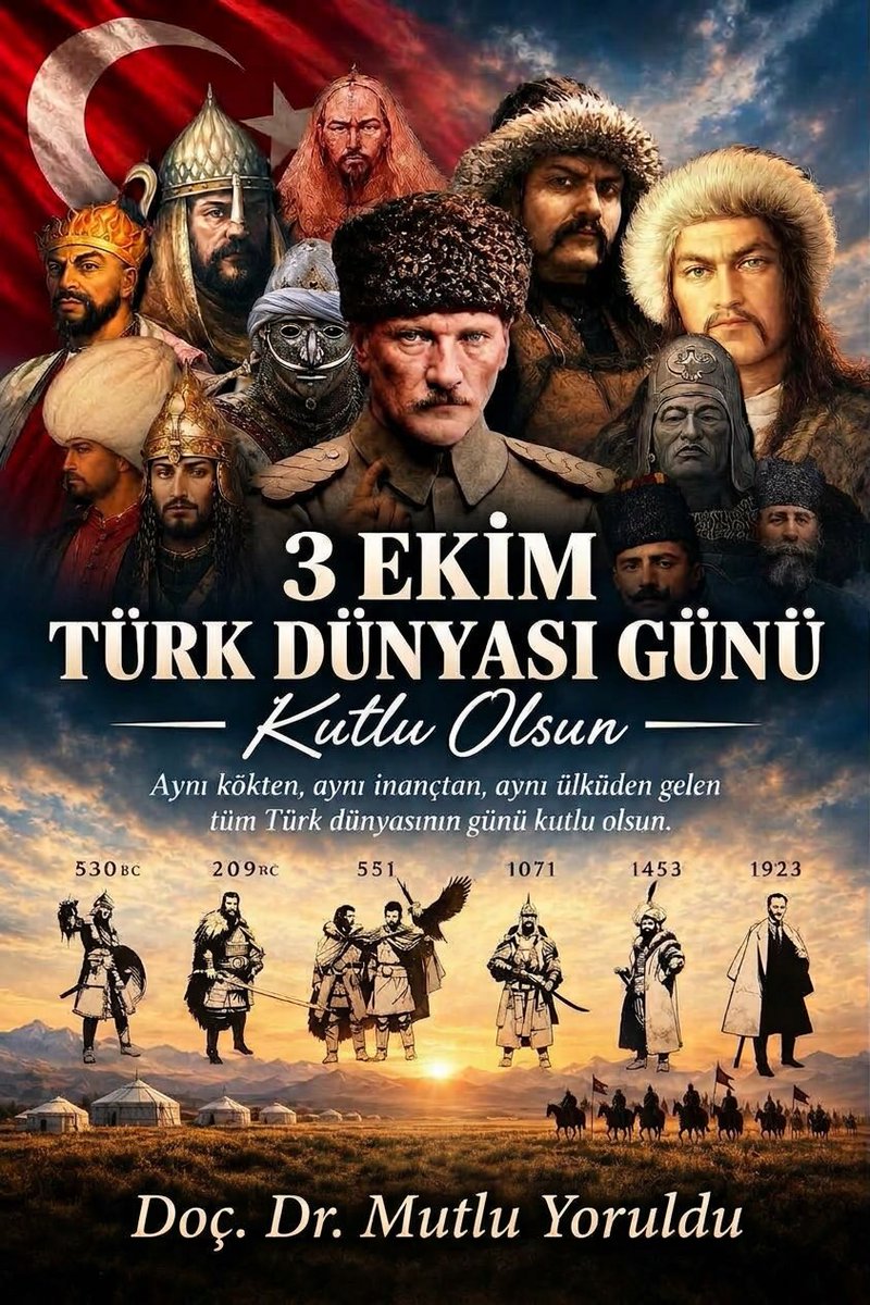DocMutlu's tweet photo. 3 Ekim Türk Dünyası Günü Kutlu Olsun.

Ne Mutlu Türk’üm diyene..

#3ekimTürkdünyasıgünü 
#Türkdevletleriteşkilatı https://t.co/OiZNpAh7ca