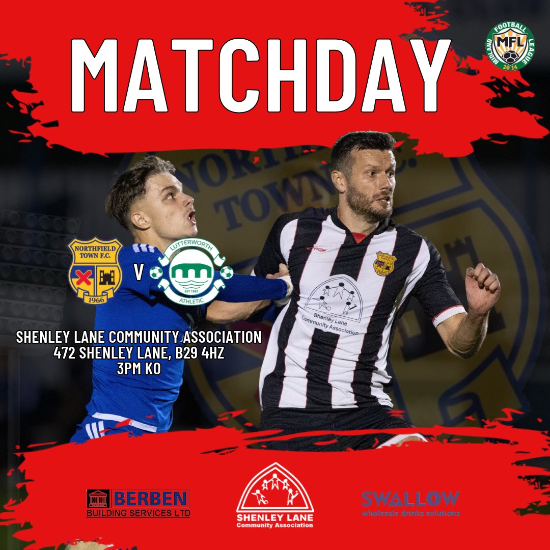 NorthfieldTown's tweet photo. 𝗠𝗔𝗧𝗖𝗛 𝗗𝗔𝗬

Town are back at The Lane this afternoon to take on Lutterworth whilst Town AFA are away to Hall Green Sports in the Holder Cup (2:30pm KO) 

Up The Town!  🖤🤍

#UpTheTown #oneclub
📸 https://t.co/JL5UZ2teI0 https://t.co/WbLqr1YUgT