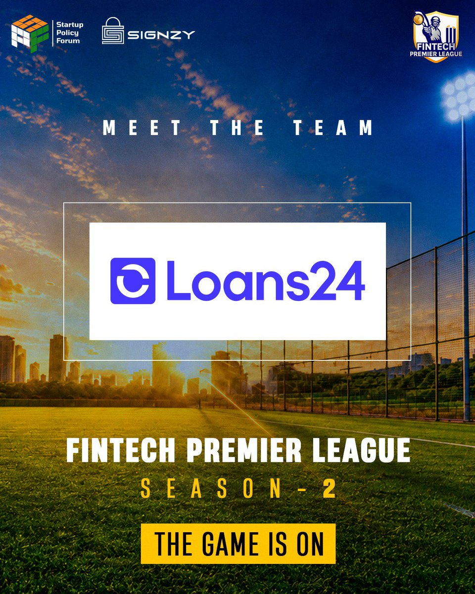 FintechOnPitch's tweet photo. All in readiness to take on the pitch ⏳

Welcome to the FinTech Premier League Season 2, Loans 24 ⚡

@lawyer_intech @ShwetaRKohli @TeamSignzy @SPF_India @loans24finance https://t.co/U3CJF2HPFw
