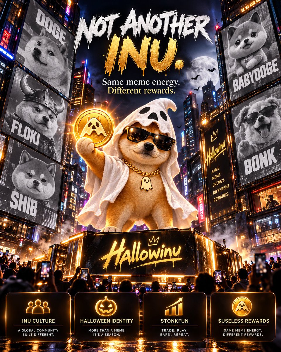 Hallowinustonk's tweet photo. Crypto has seen a lot of INUs.

DOGE.
SHIB.
BONK.
FLOKI.

So why another one?

Because $HALLOWINUSTONK isn’t trying to replace the INU narrative.

We’re giving it a new costume. 👻

Halloween × Stonk × $USELESS. https://t.co/7mgOPAvDEu