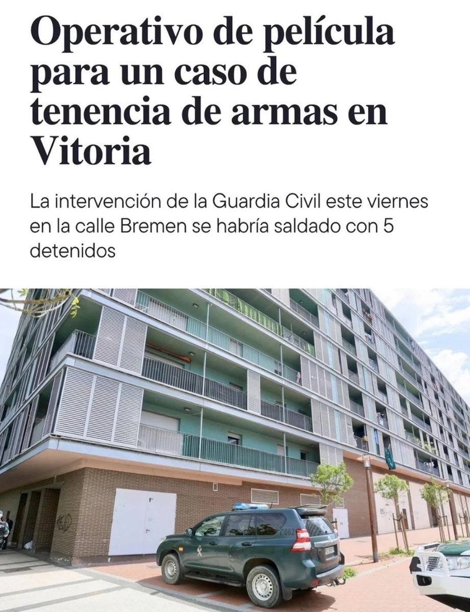 vox_alava's tweet photo. 5 detenidos en Bremen, entre ellos magrebíes, argelinos y africanos, por presuntos robos, hurtos, captación de menores, estafas, armas, pertenencia a grupo criminal… Forman parte de la banda 015.

Mientras, siguen negando la existencia de bandas en Vitoria. ¡BASTA YA! ¡FUERA! ✈️ https://t.co/AT6bQkVbiI