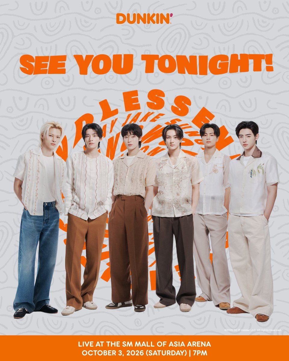 ENGENEArchivE7's tweet photo. 261003 | [ENHYPEN] @dunkinph Twitter

THIS IS IT! 🎉 𝐄𝐍𝐃𝐋𝐄𝐒𝐒 DUNKIN’ | ENHYPEN Fun Meet is happening TONIGHT. See you there! 🧡 #DunkinPH_ENDLESS #ENDLESSFunMeet

#ENHYPEN #엔하이픈 https://t.co/UjWM6dxq1j