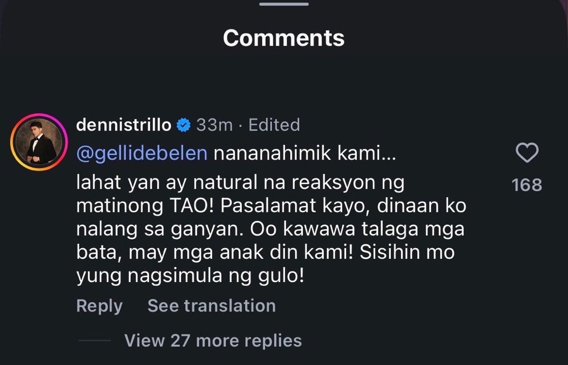 auntieselina_'s tweet photo. Just in: Dennis Trillo, rumesbak sa opinyon ni Gelli de Belen tungkol kay Patrick Garcia. 

Papunta pa lang tayo sa exciting part. 🔥 https://t.co/6faZF0TBUa