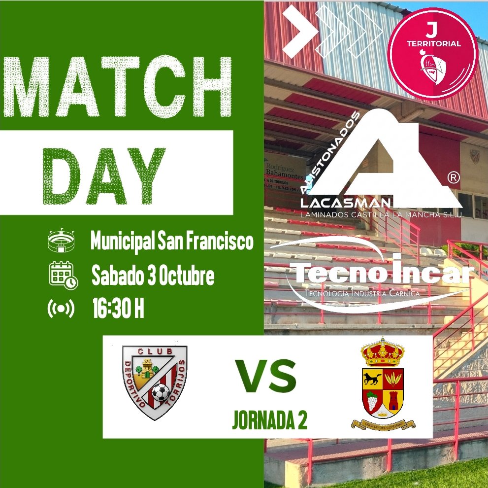 CanteraTorrijos's tweet photo. 🔴⚪️ MATCH DAY  ⚪️🔴

¡Hoy juega nuestro Juvenil Territorial! ⚽️🔥

Segunda jornada de competición y nueva cita en casa. ¡Os esperamos en el Municipal  para animar a los nuestros! 

🆚 CD Cedillo B
⏰ 16:30 H
🏟️ M.San Francisco
🎟️ Entrada: 5€

¡Vamos, Torrijos! 🔴⚪️ https://t.co/xG35iRD0L4