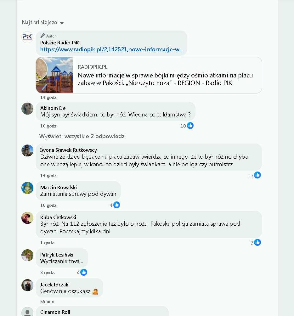 coolfonpl's tweet photo. Sprawa, którą chcą wyciszyć media, policja i burmistrz.

Małoletni Timur mieszkający w Pakości zranił nożem polskie dziecko. Burmistrz - zaprzecza. Policja - zaprzecza. Świadkowie - potwierdzają.

Wobec rodziny Timura już wcześniej pojawiały się skargi i zgłoszenia dotyczące problemów wychowawczych. Choć sprawą zajmuje się obecnie kuratorium oświaty oraz sąd rodzinny, lokalna społeczność obawia się, że incydent będzie wyciszony z uwagi na narodowość sprawcy.

Słowo ode mnie: Mieszkańcy nie zostali pozostawieni sami sobie. Mają nas. Internetowych bojowników o prawdę. 💪