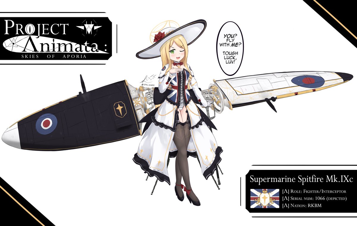 spk_vampy's tweet photo. スピットファイアMk.IXc | Spitfire Mk.IXc

She's here, make way already!! (Dress off ver. --> Pixiv)

#イラストㅤㅤㅤ 　＃オリジナル　＃擬人化　#illustration‌‌ #OCㅤㅤ #gijinka https://t.co/RXTVen2wHA