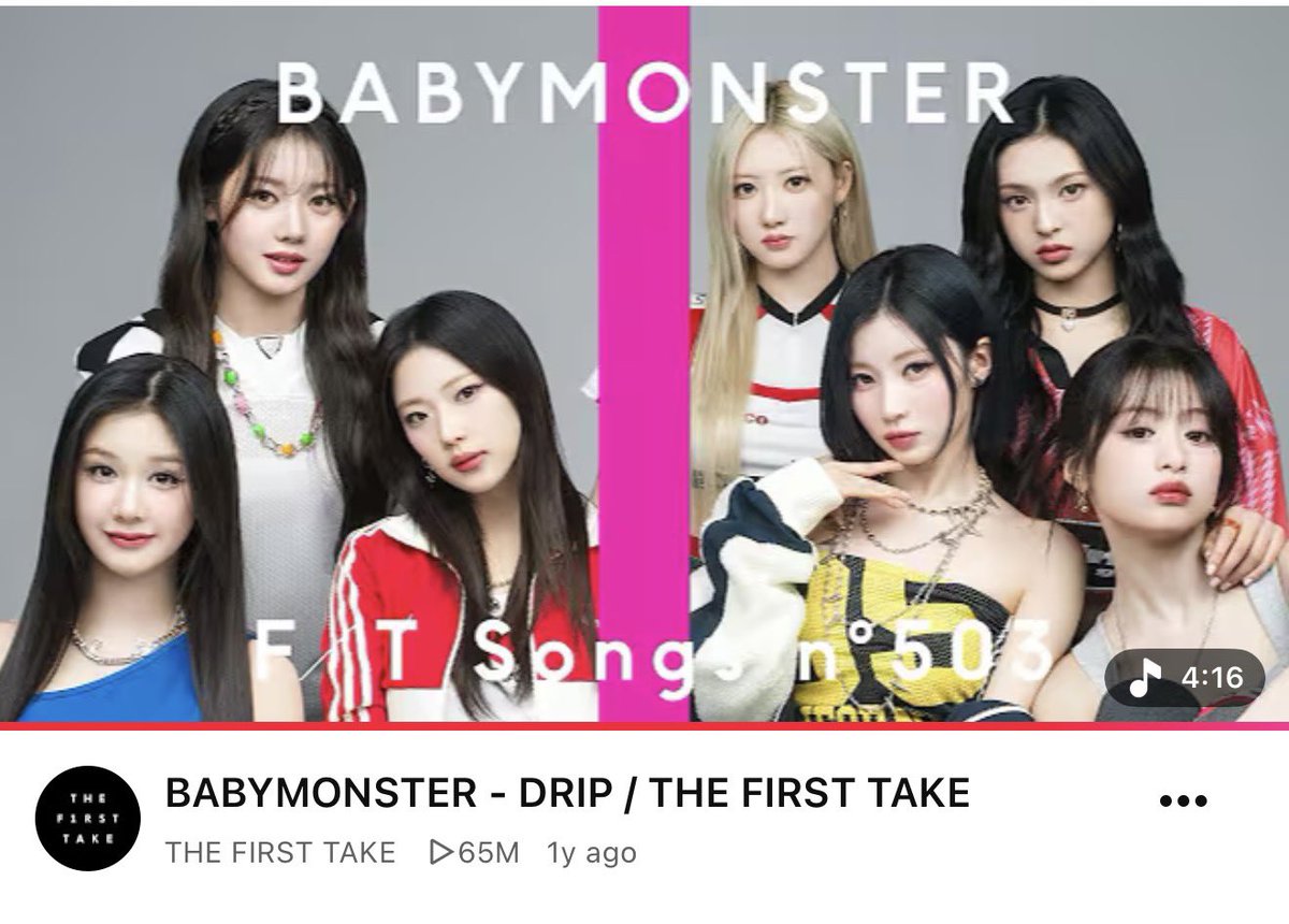 BABYMONSTERINTL's tweet photo. ⚡️| Baby got drip 💃

“DRIP/ THE FIRST TAKE” has surpassed 65 MILLION views with 680K likes on YouTube.

Watch: https://t.co/Hpzahie0dF 

• It’s the most watched video by a K-pop group on the channel. 
#베이비몬스터 @YGBABYMONSTER_ https://t.co/8UncjZxztq
