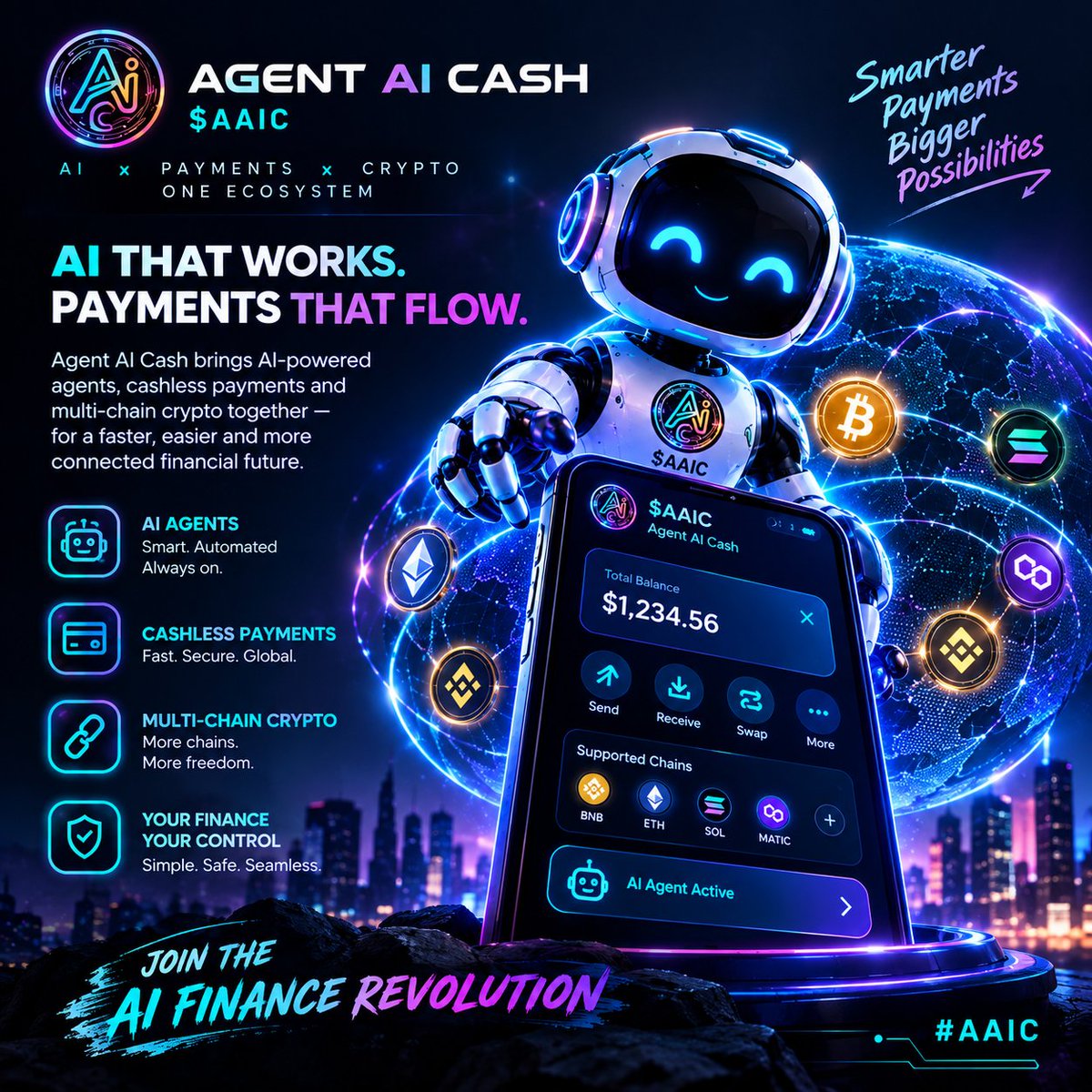 kinsuacc14's tweet photo. AI-powered finance is moving forward with $AAIC ๐ค๐ณ AI agents, cashless payments and multi-chain crypto unite in one seamless ecosystem. ๐
@AgentAiCashOff
#AAIC #AgentAICash https://t.co/5ORRYYapoD