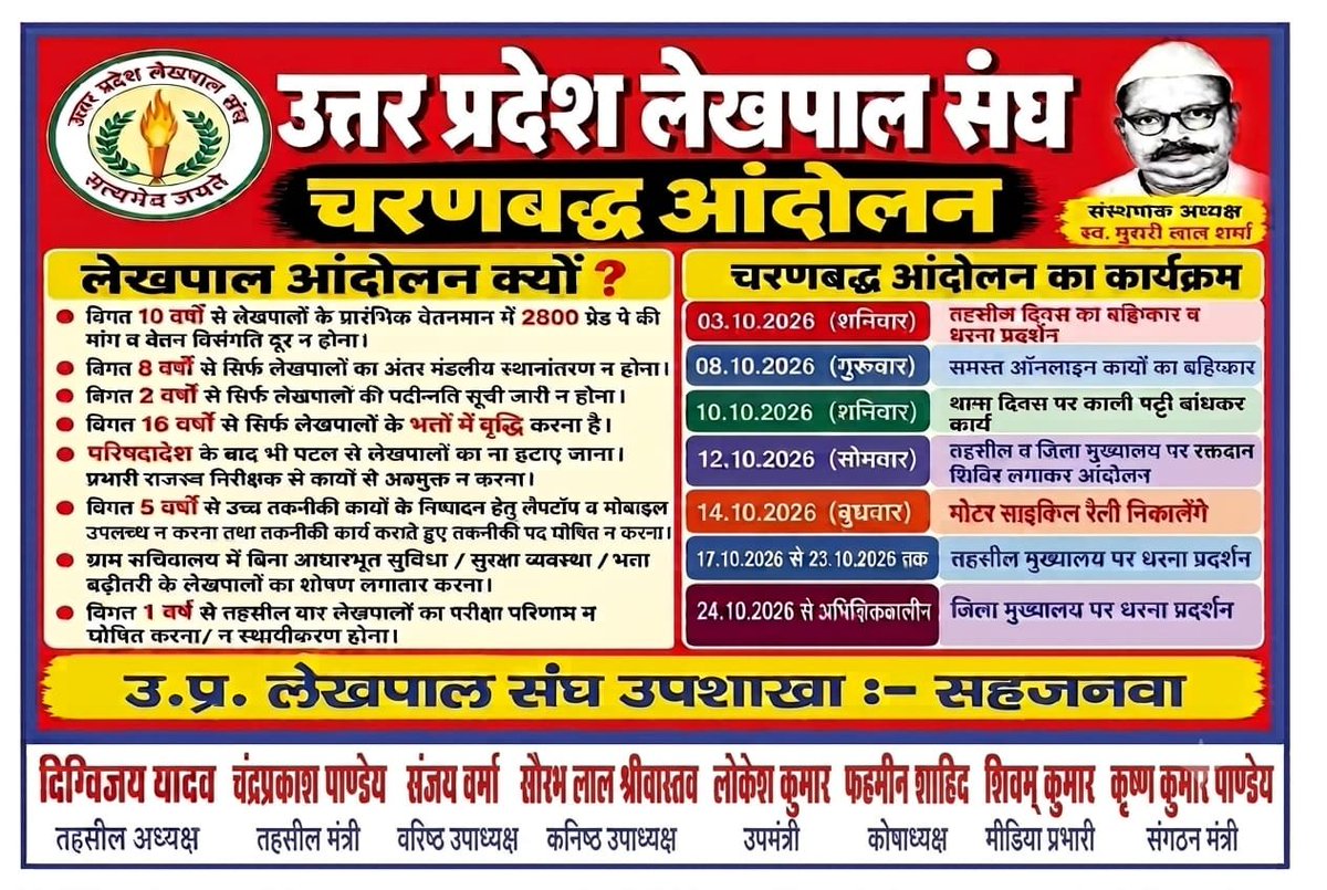 i_am_cpp's tweet photo. अब आश्वासन नहीं, निर्णय चाहिए। वादे नहीं, अधिकार चाहिए।
लेखपालों की जायज मांगों पर तत्काल सकारात्मक निर्णय लिया जाए।
हमारा धरना मजबूरी है, और हमारी मांगें जायज हैं।
#लेखपाल_की_मांग
@myogioffice

@CMOfficeUP 
@BoardofRevenue https://t.co/WbqialdaoT