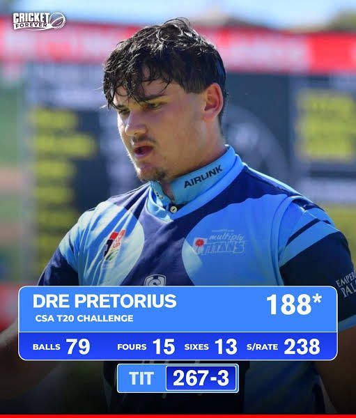 mr_shimmy's tweet photo. This was really massive, Lhuan-Dre Pretorius of the Titans put up a show last night in Bloemfontein, he broke the record of Chris Galeπ₯ #YesPlayPro20 https://t.co/AtpprP1sqj