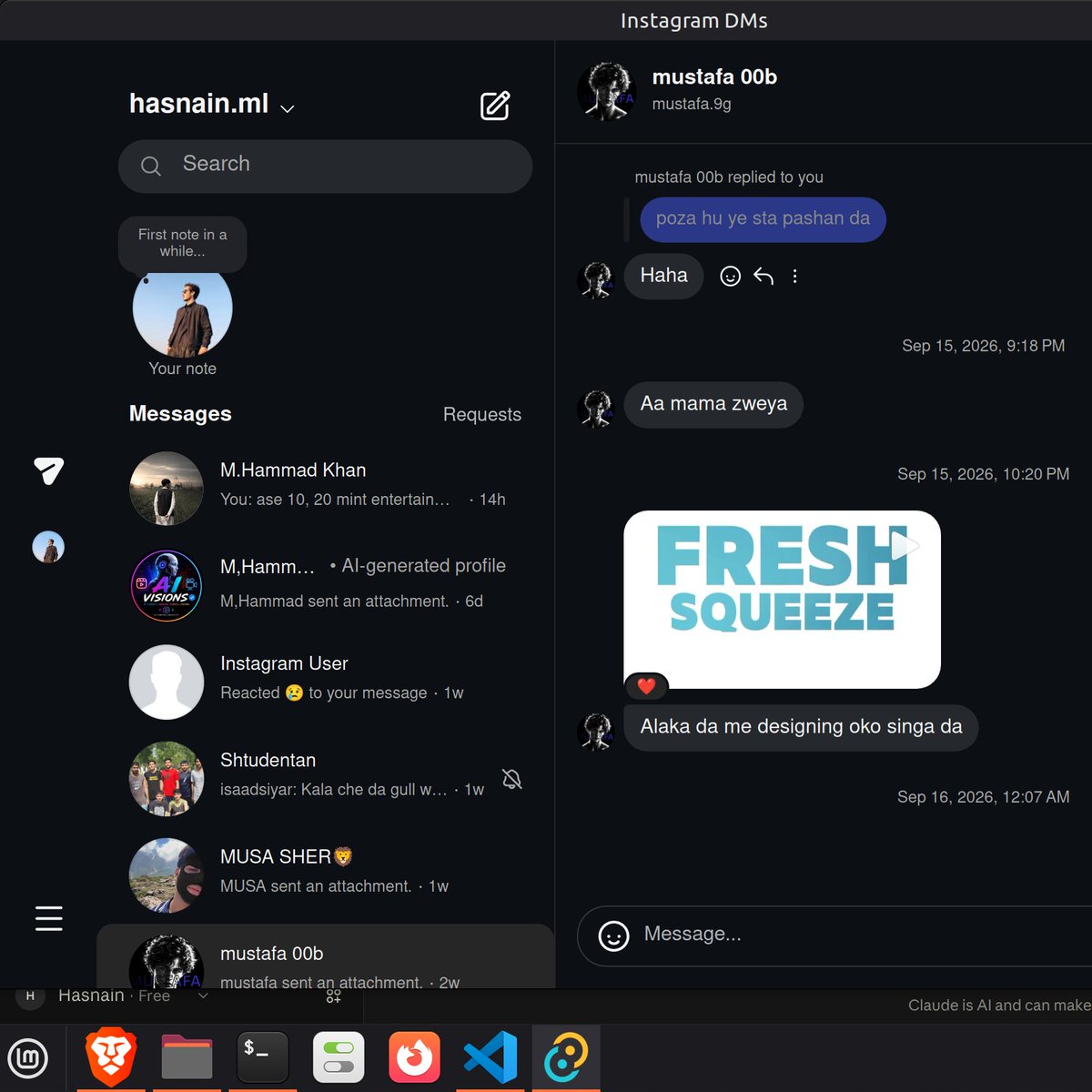 hasnainwtf's tweet photo. I am developing an Instagram DMs desktop client in rust, in final stages.
It,s my first real work, help me improve it.
Features:
fast
leightweight
very minimal RAM usage.

link:

#github #developers #instagram https://t.co/sPQyo8g8iZ
