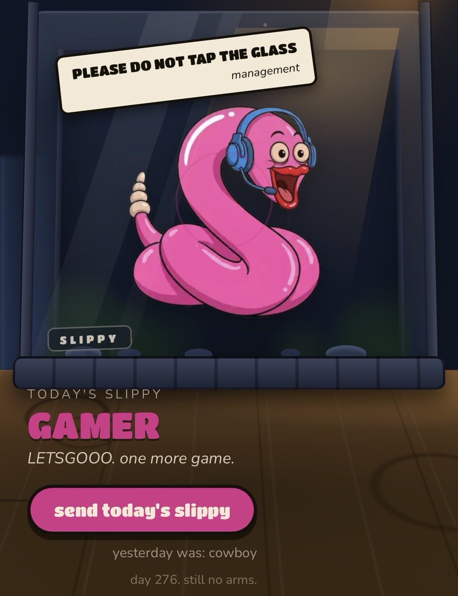 Aleshiaaa19's tweet photo. GM everyone 💛

@Slippyclub is the one I’ve been watching.
I had so much fun playing on their website too. I even managed to make the pink snake laugh 😭🐍

Not just a cute snake. Twelve moods, zero arms.
NFT holders will benefit from future physical and digital product revenue through Slippy’s planned holder revenue programme.

Art by Antoine Mingo.

Which Slippy would you like to get? ✨