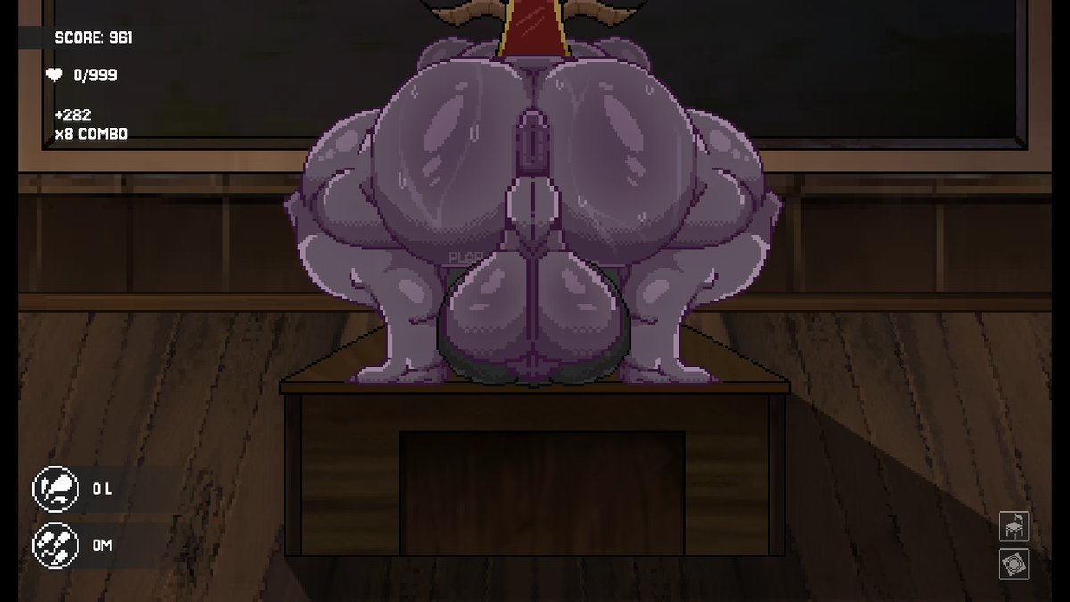 Gleevill's tweet photo. @NullDystopia Decided to give modding a try, and I'm relatively pleased with the results! Found a classroom template on the games discord, and color changed and shrunk your D.D. bottom. Your Elias model just really inspired me I guess lol. https://t.co/22vyw6OoOD