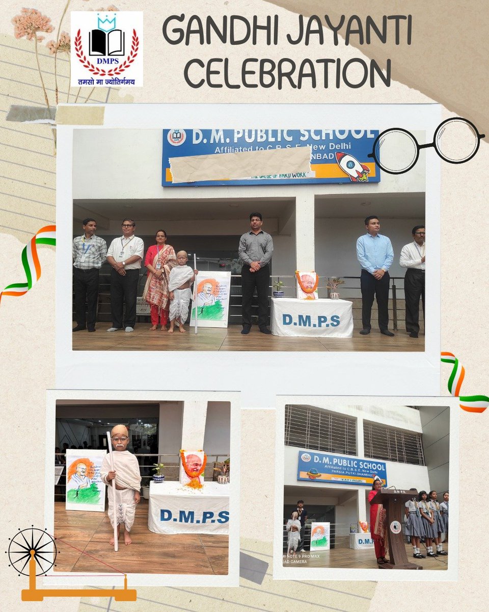 Dmps_official's tweet photo. D.M. Public School celebrated Gandhi Jayanti with heartfelt tributes, inspiring thoughts.

Let us follow Mahatma Gandhi’s values and strive to make our world a better place. 🙏🇮🇳

#GandhiJayanti #MahatmaGandhi  #TruthAndNonViolence #Peace #SwachhBharat https://t.co/q0c6CnTZYJ