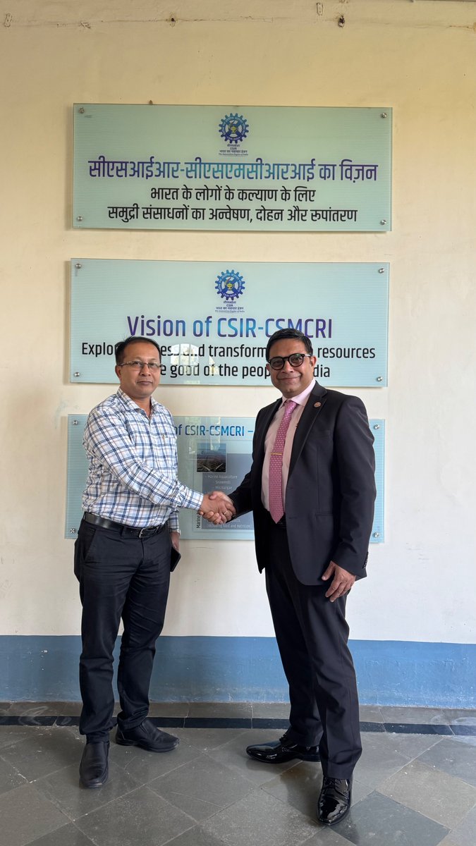 amitrajsinha's tweet photo. Privileged to join CSIR-CSMCRI, Bhavnagar as Guest of Honour for the 85th CSIR Foundation Day. 

In my address, “When Science Becomes Strategy,” I reflected on how scientific depth, industry relevance and stronger research–industry partnerships can shape India’s next phase of capability-led growth.

When science changes our choices, it changes our competitive position.

#Sigachi #CSIR #Innovation #ScienceAndIndustry #AtmanirbharBharat