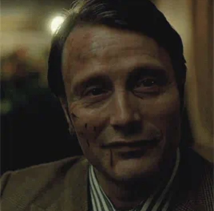 cattiballecter's tweet photo. There are a lot of funny moments in Hannibal, but nothing will EVER top Will biting off a man’s cheek, and then the camera immediately cutting to Hannibal looking at him like this: https://t.co/zEKjHauuZv