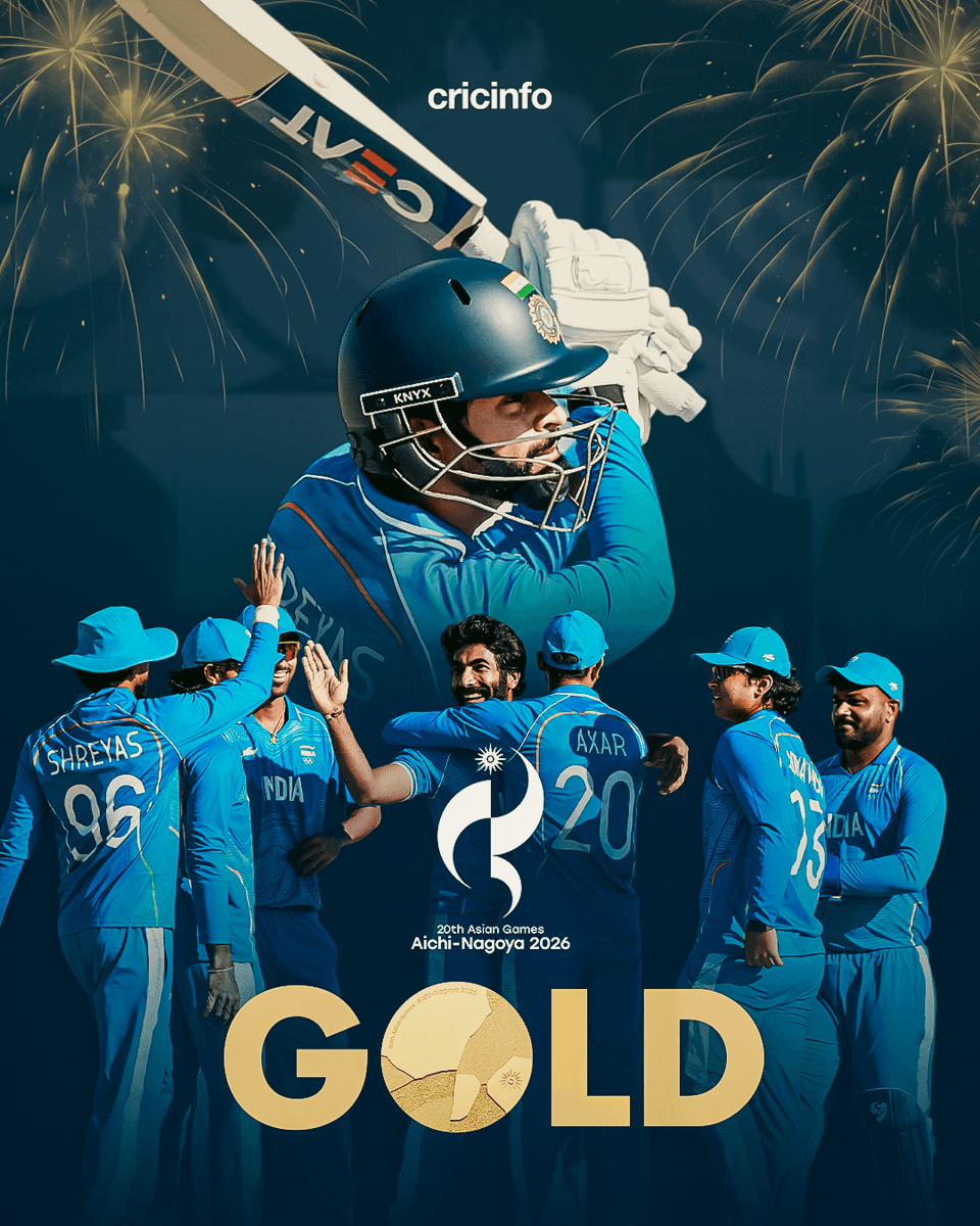 cricinfo's tweet photo. GOLD FOR INDIA! 

India beat Pakistan to win their second consecutive gold at the Asian Games men's competition https://t.co/b4DzBYlA2b