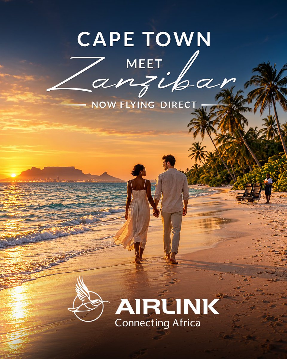 Fly_Airlink's tweet photo. Zanzibar, now flying direct from Cape Town ๐๏ธโ๏ธ
Another island escape takes off from the Mother City.
Book flights at: https://t.co/etYDKlQ3RF
#Airlink #FlyAirlink #FlyTheLink #Skybucks https://t.co/EmuJ22KgeK