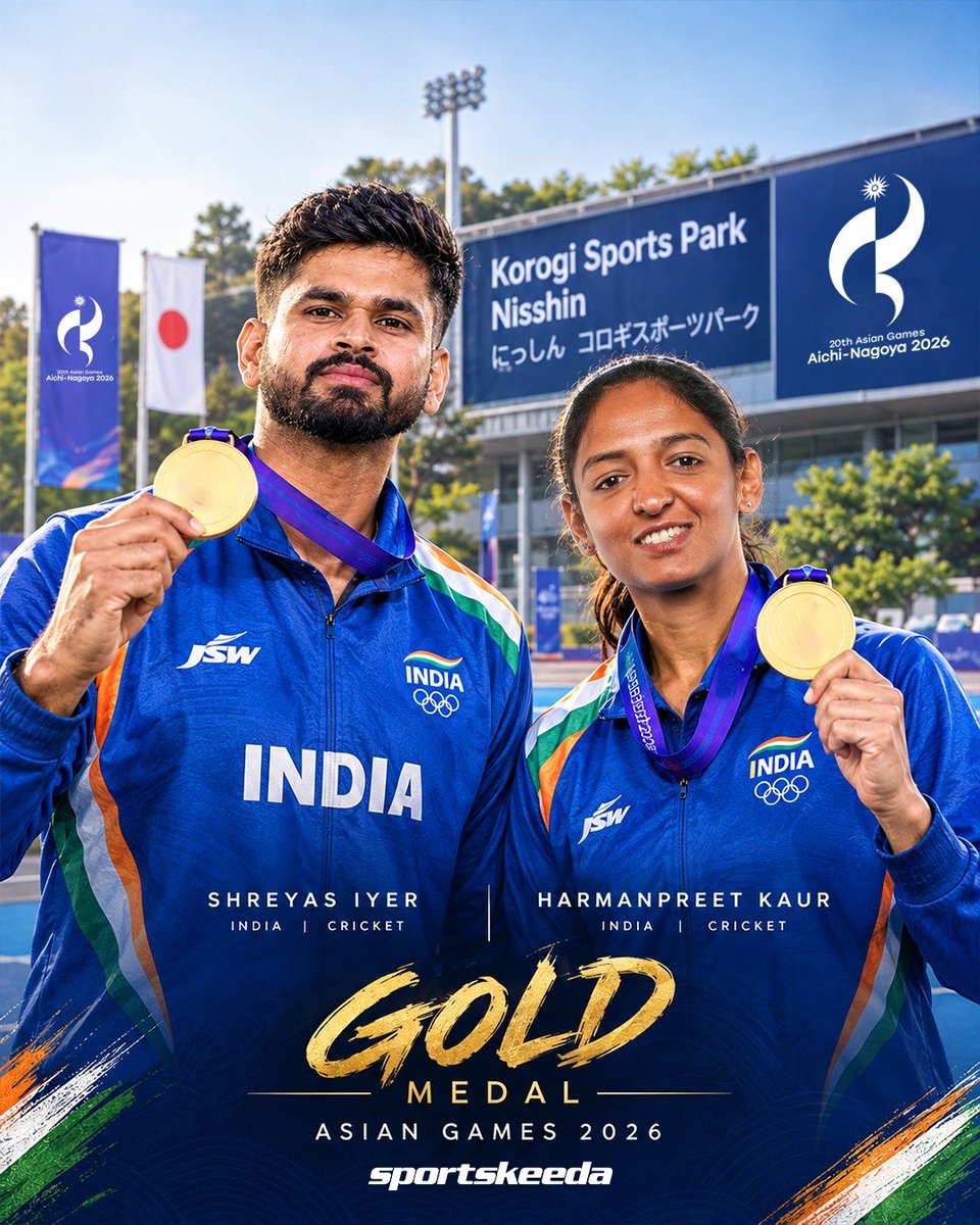 Sportskeeda's tweet photo. Gold Medal in Men’s Cricket ✅
Gold Medal in Women’s Cricket ✅

India dominate the Asian Games, claiming gold in both men’s and women’s cricket! 🏅🇮🇳🔥

#Cricket #India #SKC https://t.co/OFz9HzN9Re