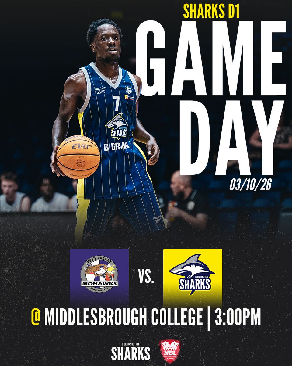 SharksPathway's tweet photo. D1 Away Game Day 🦈

🗓 Saturday 3rd Oct | 3:00pm
🆚️ Tees Valley Mohawks
📍 Middlesbrough College https://t.co/wRNl9zsJBC
