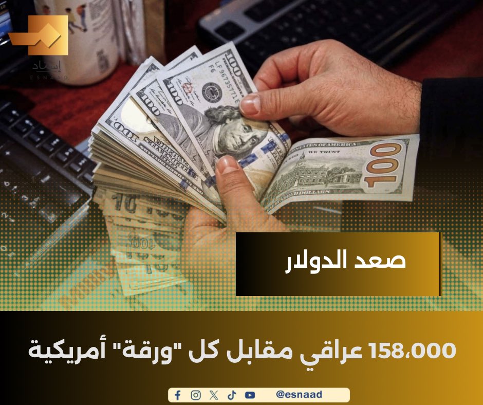 9Iisnad's tweet photo. صعد الدولار 158،000 عراقي مقابل كل "ورقة" أمريكية

#إسناد
#للخبر_سند

https://t.co/2BcROzxjJk

https://t.co/X5YqxuT1FO

https://t.co/tSGgZOqyXP https://t.co/AIuzaBM8rt