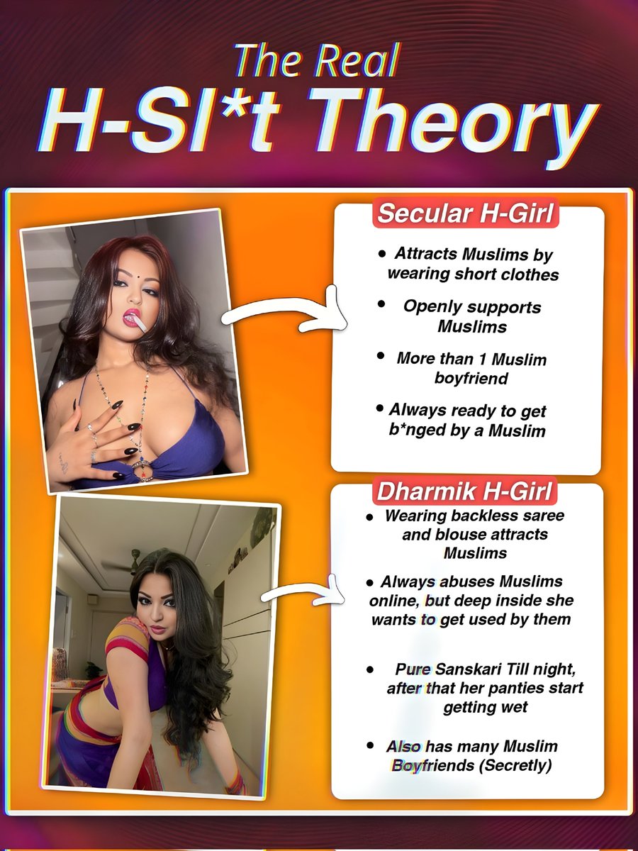 Rashid_x_7's tweet photo. Both left wing secular and right wing Dharmik H-girls only want musl!ms. 

The very core bitter reality of today's India.
Retweet 🔁 for more....! 🧡💚 https://t.co/QHd0s3oVIx