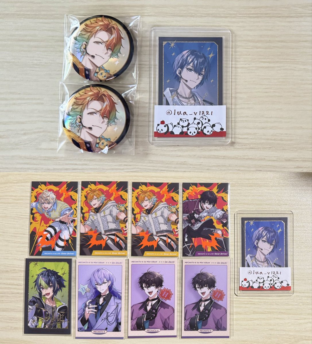 lua_v1221's tweet photo. 【交換】にじさんじ MECHATU-A めちゃつえー ライブ グッズ Over Drive! 1st LIVE  缶バッジ チェキ カード

求)💕画像の数字
(紙類のみコンプ目的含む・💕各1求め)

譲)画像

郵送or池袋手渡し(直近10/5.10/7.10/9)

条件の良い方・紙類含む方優先
最短発送日10/5(月)

お気軽にお声掛けください🌷 https://t.co/DwItfzTegY