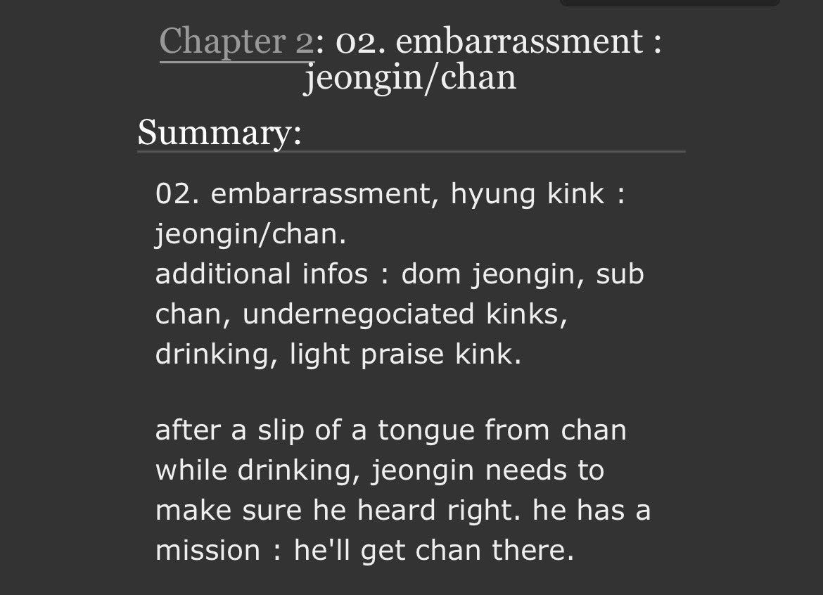 slipperyhrt's tweet photo. day two : 

⛓️ embarassment, hyung kink, under-negociated kinks
⛓️top jgn/sub chn
⛓️1,4k words

🔗https://t.co/wV4ZUTFvAQ https://t.co/zT0kkw10P8