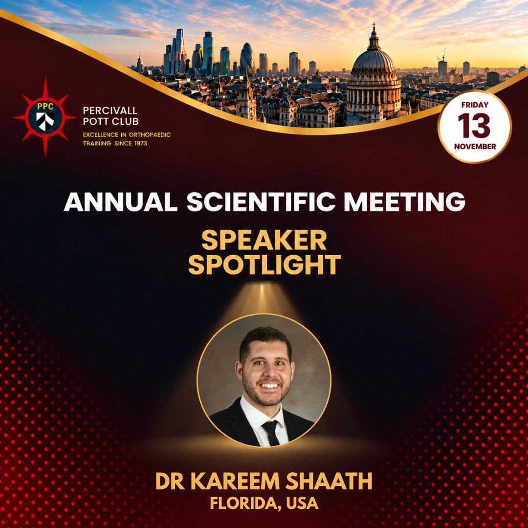 PottRotation's tweet photo. 💡 Speaker Spotlight: Dr Kareem Shaath MD 💡

We’re thrilled to have Dr M Kareem Shaath, orthopaedic trauma surgeon and Chief of Orthopedic Research at @JewettOrtho, as part of our line-up of fantastic speakers!

With his interest in complex trauma this won't be a talk to miss! https://t.co/m5TLvFfzK5