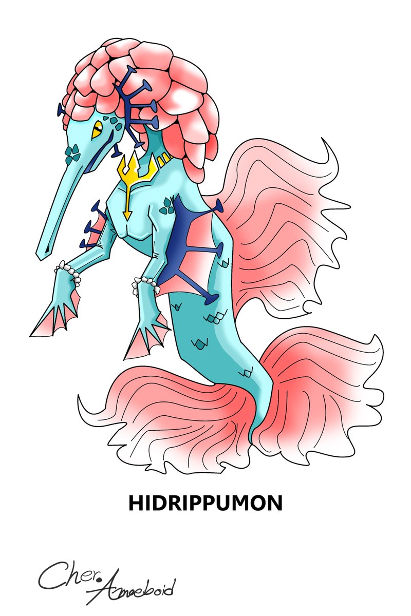PRm4hWxdnCfBwft's tweet photo. Type: Water&Sea
Baby I: Dewmon
Baby II: LilSeahomon
Child: PygmySeahomon
Adult: ShotSeahomon
Perfect: OmegaSeahomon
Ultimate: Hidrippumon
#Digimon #DigimonTamer #originalchacter #originalstory #characterdesign #Digifake #DigimonFan #AmoeboidServer https://t.co/2AQqlN5LAf