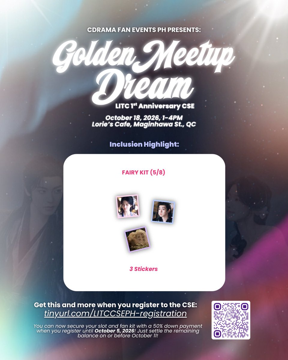 cdramaevents_ph's tweet photo. 🌌 INCLUSION HIGHLIGHT 🌌

Who wants some Ming Yi, Ji Bozai, and Marriage stone stickers? 🙋🏻‍♀️

See you in #GoldenMeetupDream: LITC Anniversary CSE! Register now w/ any of our kits (FAIRY, IMMORTAL, or HEAVENLY) while slots are available!
https://t.co/da1pjOgEeS

#LoveInTheClouds https://t.co/7SB0n7HSSr