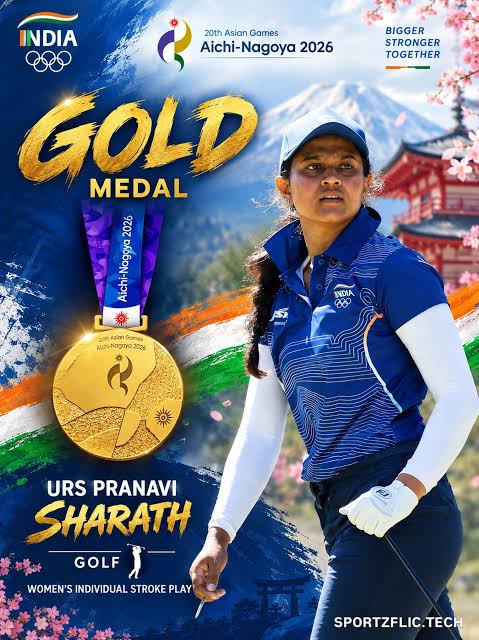 VijayKChy's tweet photo. Asian Games 2026 में Women’s Individual Golf में Gold Medal जीतकर तिरंगे का मान बढ़ाने वाली प्रणवी उर्स जी को हार्दिक बधाई एवं शुभकामनाएँ।

आपका शानदार प्रदर्शन, आत्मविश्वास और धैर्य देश के युवा खिलाड़ियों के लिए प्रेरणा है। इस ऐतिहासिक उपलब्धि पर पूरे देश को आप पर गर्व है।
#AsianGames2026 #golf #WomenInSports #TeamIndia #goldmedal