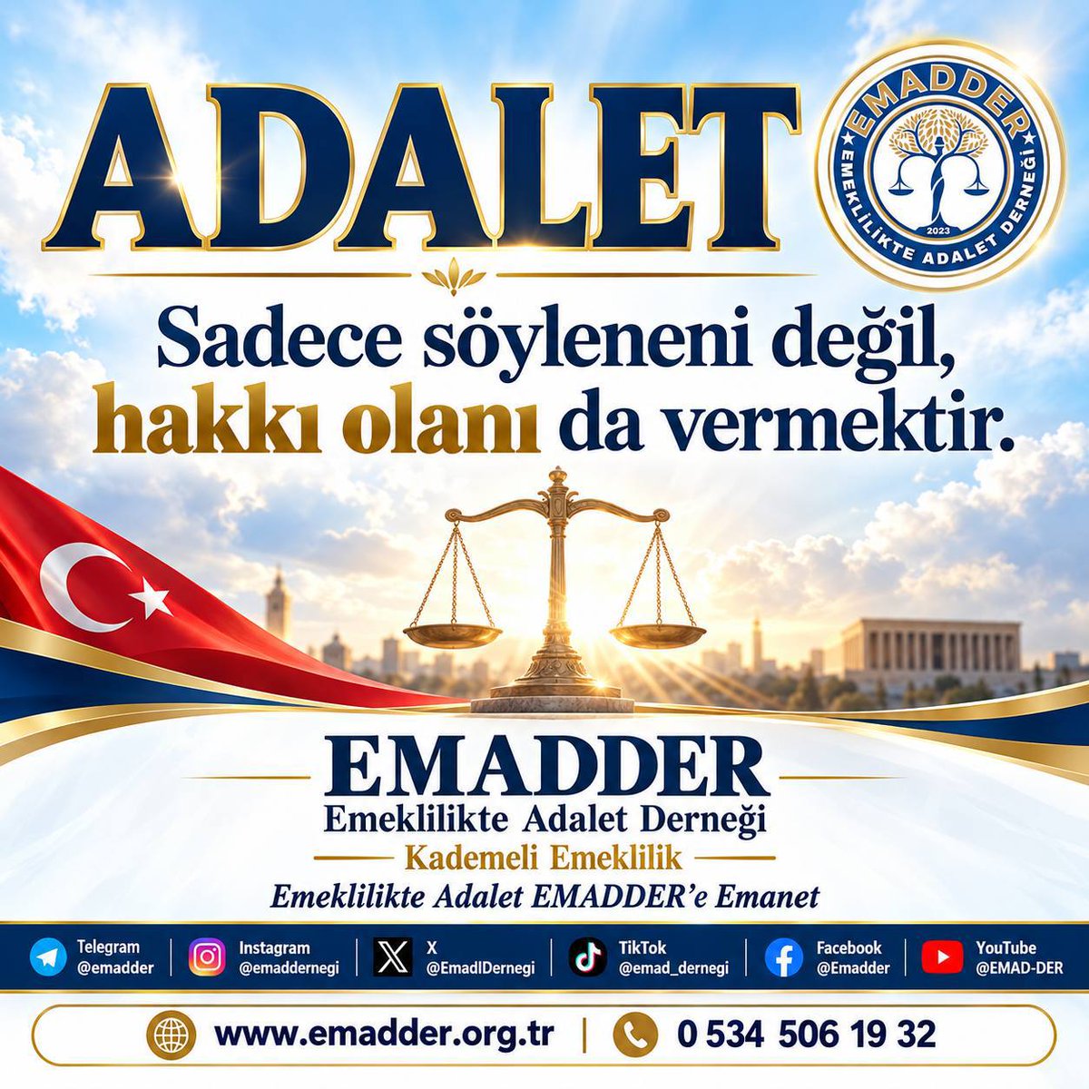 Emadder_izmir's tweet photo. Geçmişin adaletsizliklerini geleceğe taşımayalım.
Kademeli emeklilik, sosyal eşitliğin gereğidir.

@EmadDernegi
#KademeMeclisinişi
#bukadarolmaz
@RTErdogan
@isikhanvedat
@TBMMresmi
@dbdevletbahceli
@csgbakanligi https://t.co/40D4DGaVvp