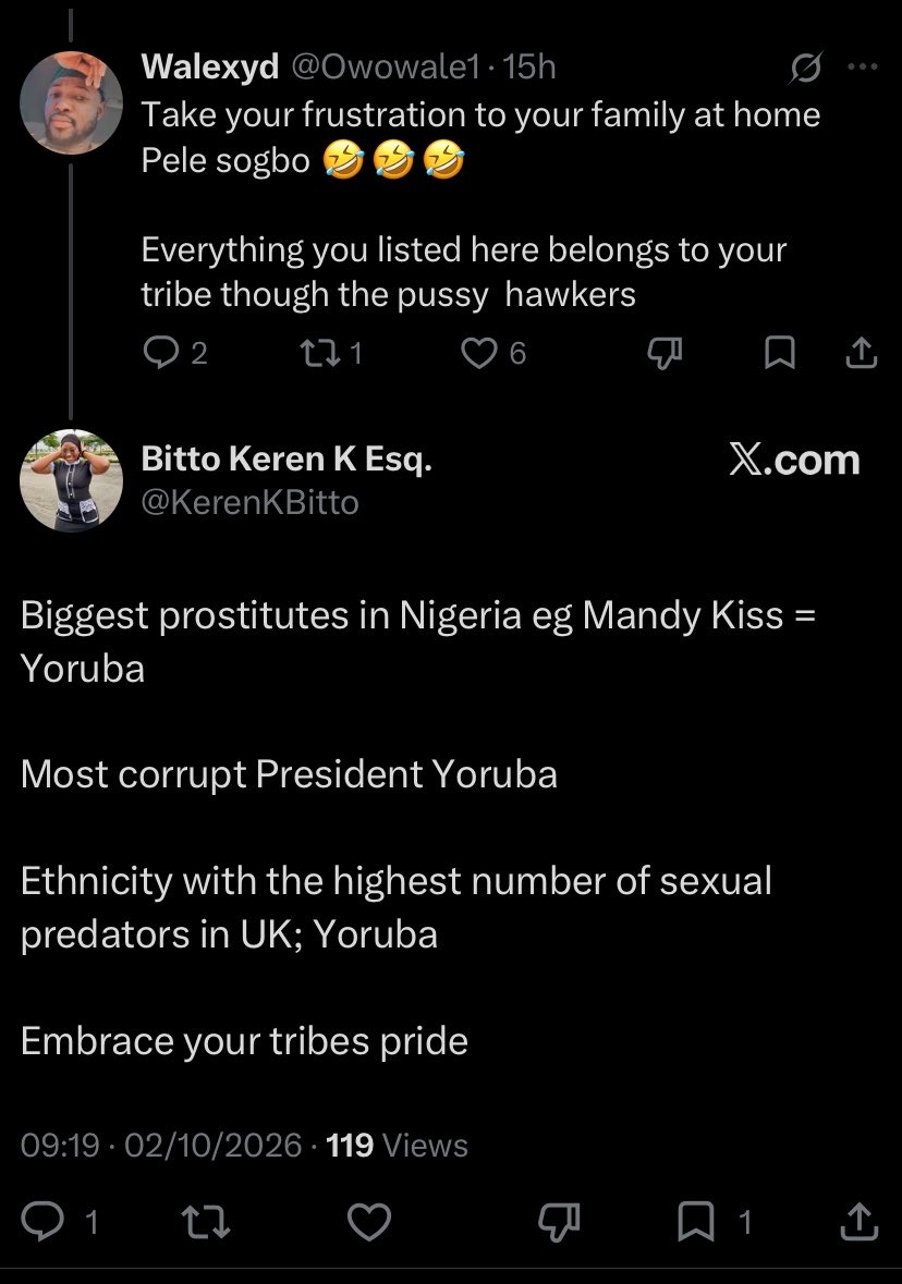 josh_olonade's tweet photo. “Why are young people so tribalistic?
It is mind blowing”😅

The worm self diagnoses, I wonder what senile minds were responsible for your upbringing, cos tbh, I thought no Parent taught their kids to hate Yorubas. 

If these are the dudes who so badly want GRV as Governor, I can only be glad that they won’t get what they want.