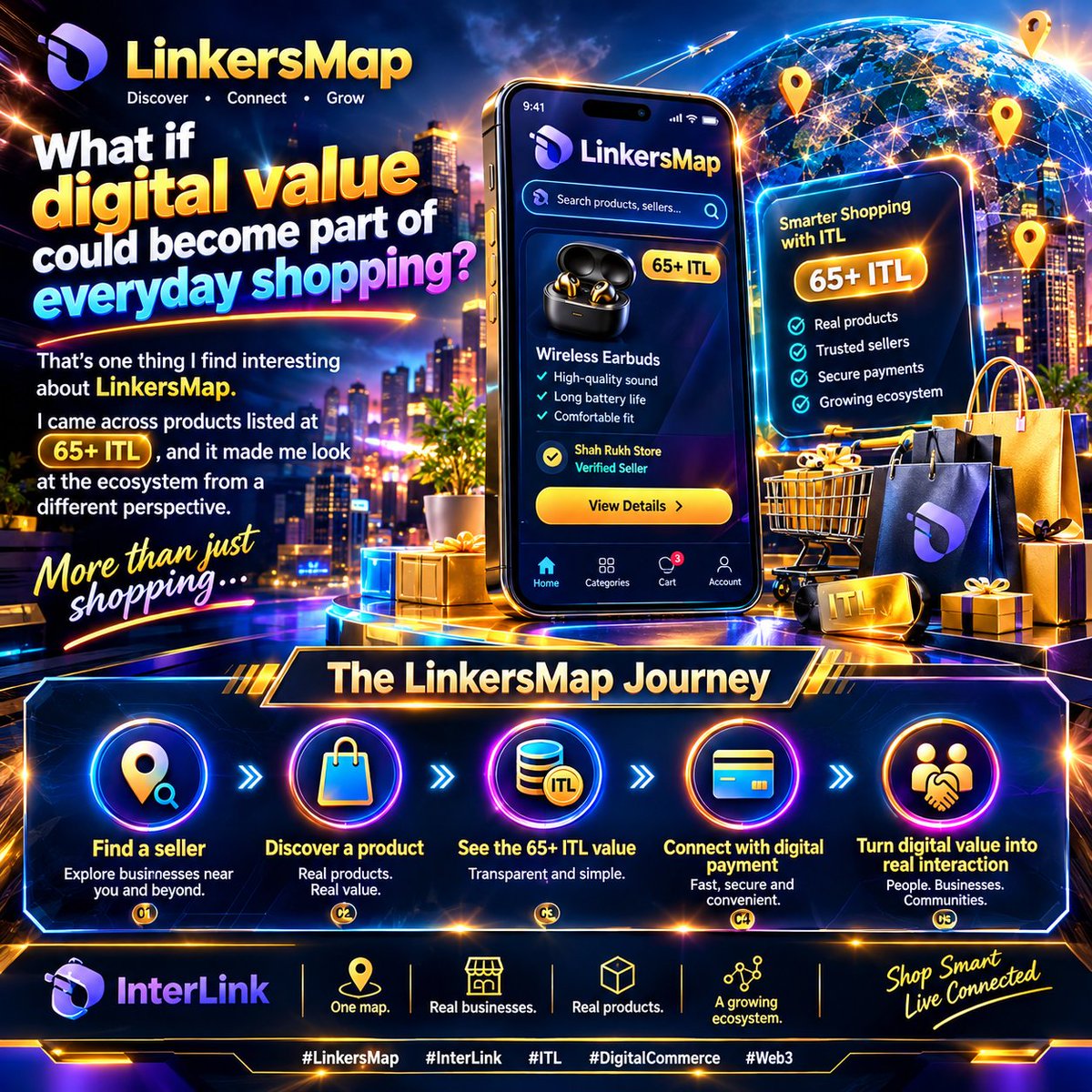 muhammadas1894's tweet photo. Exploring LinkersMap: Where Digital Value Meets Everyday Shopping, Trusted Sellers, Real Products, Secure Payments, and a Growing InterLink Ecosystem Built for Smarter Connected Commercial 
#LinkersMap #InterLink #ITL #DigitalCommerce #Web3 #SmartShopping #DigitalValue #Ecosyste https://t.co/uIKIMy0utr