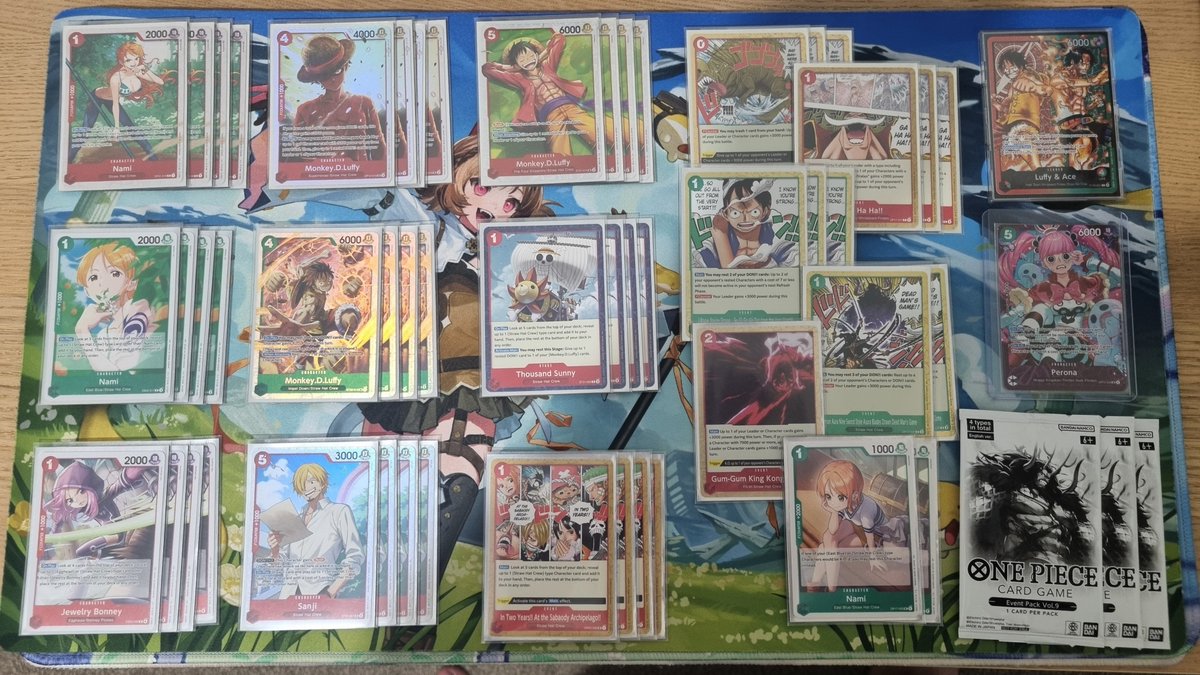 ToughGaloot's tweet photo. Undefeated with 🟥🟩 RG Mario Bros at EGB today!

Same list as before with small tweaks.

R Ace ✅️
Elbath ✅️
Shanks ✅️
Yama ✅️
Robin ✅️

Op17 Nami came in clutch against Elbath, board didn't get popped by Loki like last time 😅

#optcg
#onepiececardgame https://t.co/uosgNCMjOt