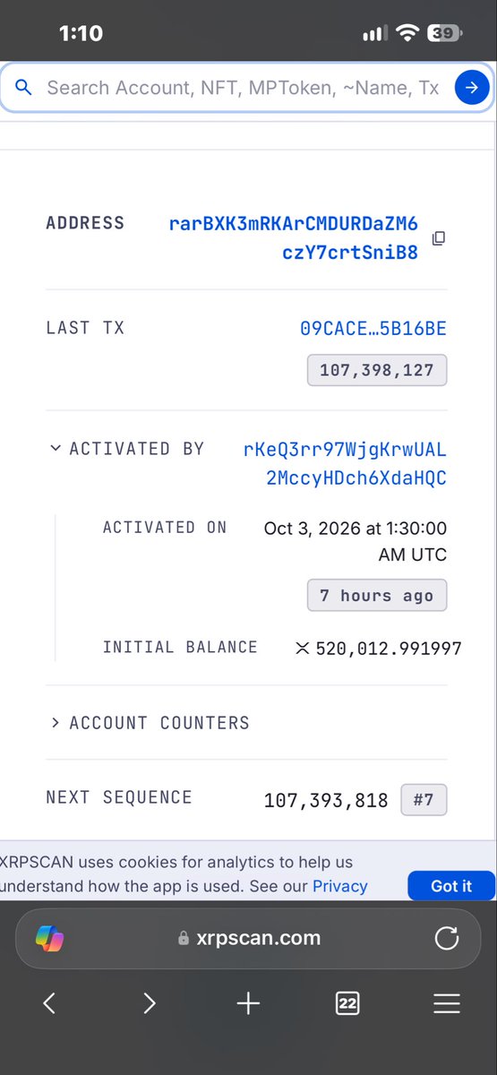 KINGXRP916's tweet photo. This is the account that the stolen XRP was sent to. https://t.co/sHySfjRlX8