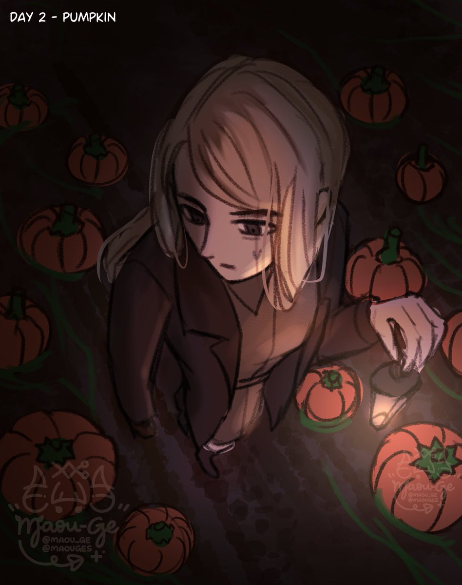 maou_ge's tweet photo. Tabitha seems to be concerned about pumpkins... I certainly wonder why!

I saw the prompt and was like, "oh yes this would fit scarlet hollow"

#VGtober #VGTober26 #ScarletHollow https://t.co/SwNu29RhEC