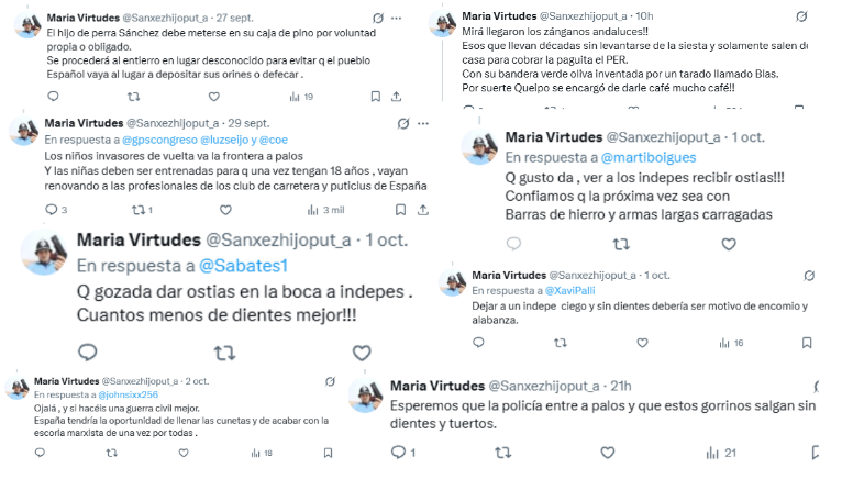 remerikos's tweet photo. Me comunica el algoritmo de @elonmusk que este señor (@Sanxezhijoput_a) que amenaza con asesinar al Presidente, dejar tuertos y sin dientes a la gente, apalear niños, prostituir niñas y llenar España de cunetas, NO INFRINGE LAS REGLAS DE ESTA RED SOCIAL

No lo intentéis en casa https://t.co/OVWBNSdJDs