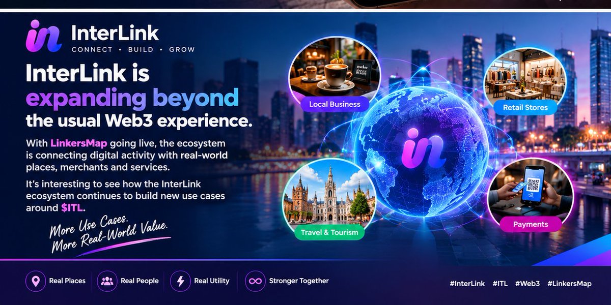 mahdi_abba72519's tweet photo. 💜 InterLink is expanding beyond the usual Web3 experience.

With LinkersMap going live, the ecosystem is connecting digital activity with real-world places, merchants and services.

It’s interesting to see how the InterLink ecosystem continues to build new use cases around https://t.co/rjkQWe92Hw