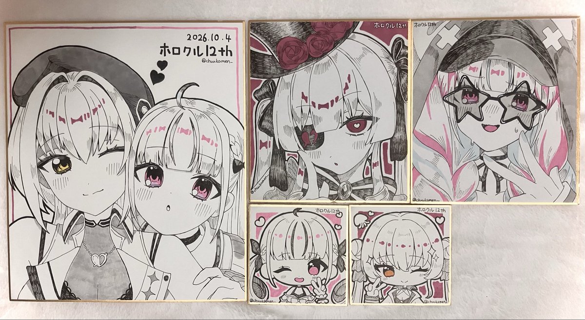 chuukamen_'s tweet photo. 色紙5枚描きました✨
当日よろしくお願いいたします🙇🏻‍♀️♡
#ホロクル12th https://t.co/kjNwNifS9p